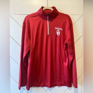 Mens University of Oklahoma OU Long sleeve 1/4 Zip